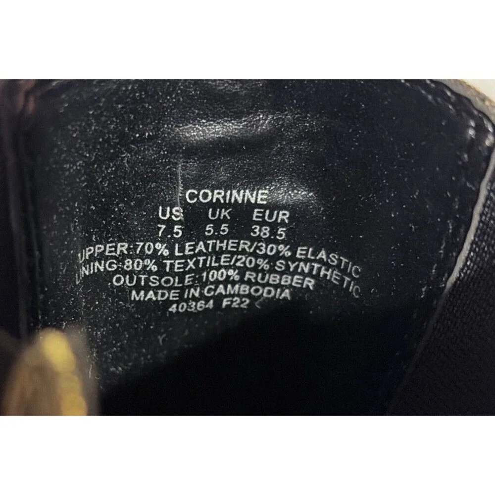 Lauren Ralph Lauren Corinne Pull-On Chelsea Booties Size 7.5B Black & Bronze NIB